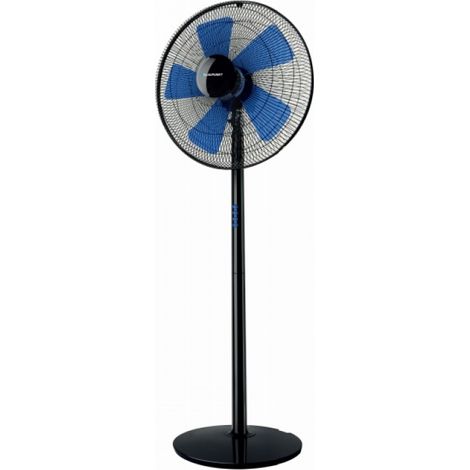 [GEBRAUCHT] Blaupunkt BP2009 Fan de Standventilator 45W mit 3 Geschwindigkeiten, 5 Flügel. Verstellbare Höhe 40cm  Verstärkter runder Sockel, Geräuschloser Ventilator, Schwarz.