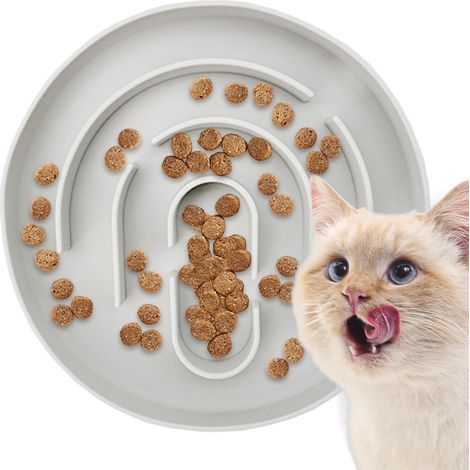 Gamelle ludique pour chat – Silicone, taille standard Gamelle anti-glouton, gamelle labyrinthe, récipient stable Repas quotidiens (1/5)