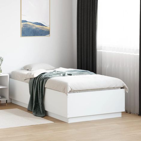 Estructura cama con luces LED madera ingeniería blanco 75x190cm vidaXL (1/5)