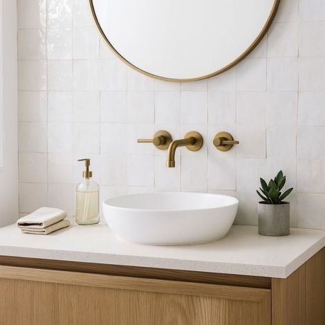 Véritable Zellige Marocain Blanc Oukaimeden N 66 10x10 cm - Paquet de 0,5 m² - Ti'ma Stone (1/5)