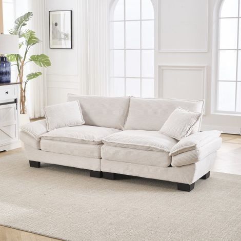 Un canapé double moderne, simple avec un lit à plumes, qui suffit à un coussin, est cozy, mais spacieux et spacieux dans le salon / chambre à coucher / bureau, Beige (1/5)