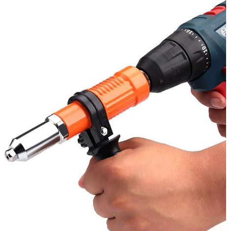 Adaptateur En Métal Pour Pistolet À Rivets, Kit Adaptateur De Perceuse Pour Pistolet À Rivets, Riveteuse Professionnelle, Pistolet À Riveter Pour Poignée De Perceuse Sans Fil Électrique (1/5)
