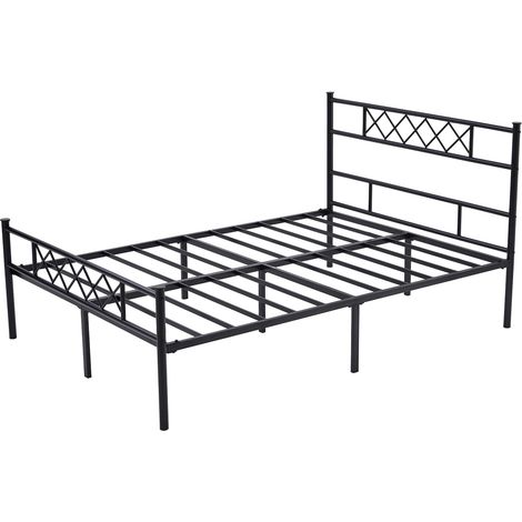Metal Bed Frame w/Cross-design Headboard, Footboard and Underbed Storage Space FELIX DOUBLE (1/5)