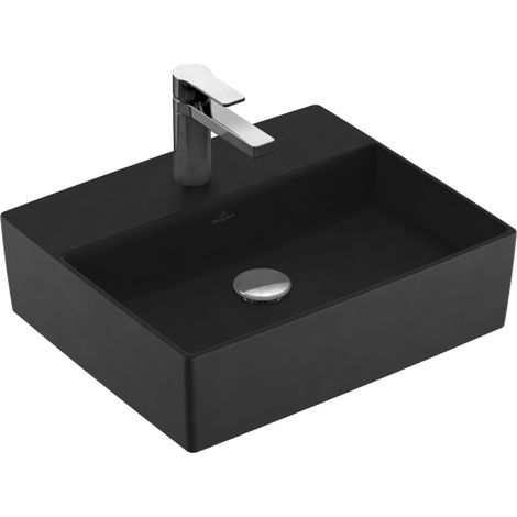 Villeroy & Boch Memento 2.0 Lavabo à poser, 600 x 420 mm, 1 trou pour robinet, sans trop-plein, poli, 4A0761, Coloris: Ebène, Céramique Plus - 4A0761S5 (1/4)