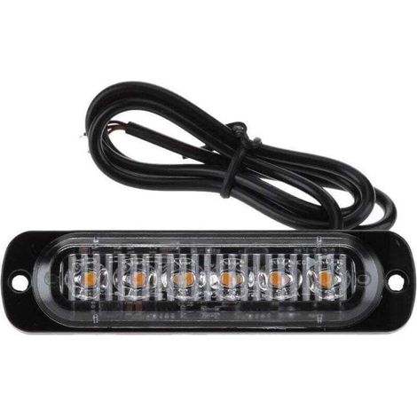 Lot de 2 feux de position latéraux 6 LED pour feux de position avant arrière universels pour camion, caravane, camping-car, camion, voiture, bus (jaune),11228mm (1/4)