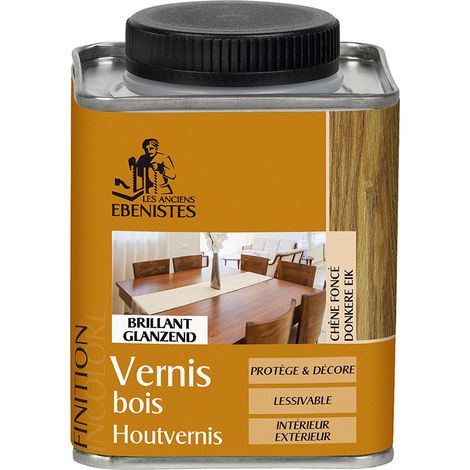 VERNIS BOIS BRILLANT 250ML CHENE FONCE - Les anciens ébénistes