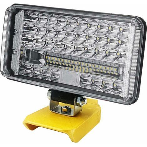 Lampe torche LED rechargeable 204W 8600 LM – Compatible batteries DeWalt XR 18V/20V – Tête pivotante 130° pour éclairage directionnel (1/5)