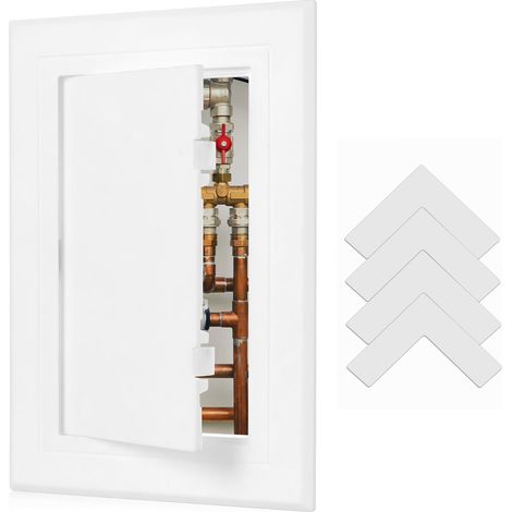 Trappe d'Accès Plastique 100x150 mm Charnières Invisibles Couvercle d'inspection pour plaques de plâtre, plafonds, installations électriques et plomberie, charnières invisibles. (1/5)