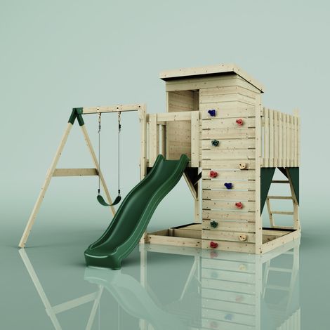 PolarPlay Tour de jeux Alma Vert 415 x 306 cm Balançoire pour enfants