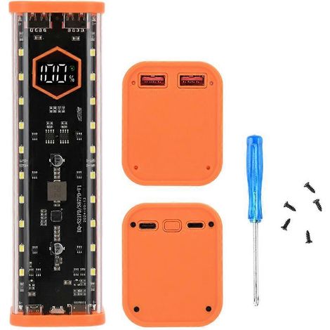 Boîtier de rangement pour batterie 8x21700 à monter soi-même avec affichage numérique, double chargeur rapide USB et interface Type C. (1/5)