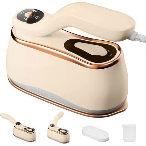 1 pièce Fer à repasser vapeur, panneau céramique émaillé, écran LCD, réservoir 220 ml, 1200 W, pour tissus délicats et laine (1/4)