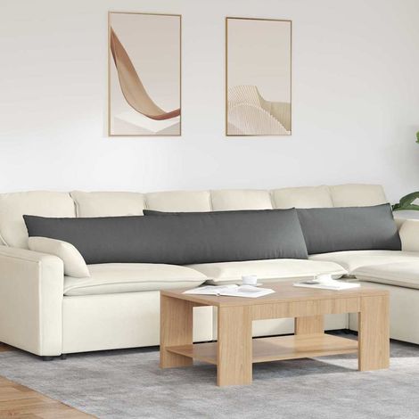 Sofakissen 2 pcs Dunkelgrau 200 x 40 cm Stoff (1/5)