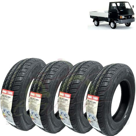 KIT 4 GOMME 140/70-R12 8PR COMPATIBILI CON PIAGGIO APE CAR POKER TRENO PNEUMATICI RIDER 86N RUOTE 8 PR M+S Ecovelo (1/2)