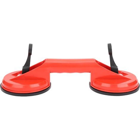 Doppelter roter Kunststoff-Saugnapf für Fliesen und Glas, 11,5 cm Bodenabsauger (1/5)