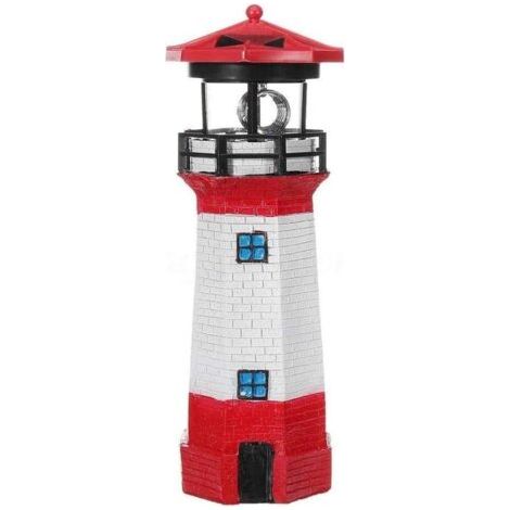Garden Phare Éclairage LED Solaire Lampes de Jardin Lampe LED Solaire Lumière de Décoration - LED Rotative Étanche Lumière de Capteur Extérieur, Lampe de Décoration de Paysage de Jardin