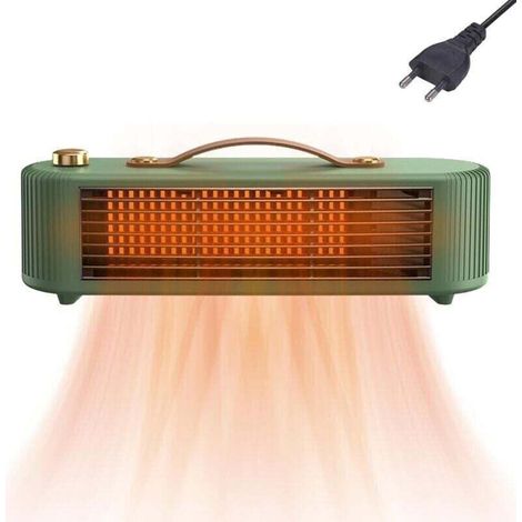 Radiateur Electrique à Basse Consommation, 2 Modes Silencieux Chauffage Soufflant Céramique pour Salon, Chambre, Thermostat Réglable, Protection Contre Surchauffe, 800W, Vert(27.598.5cm) (1/3)