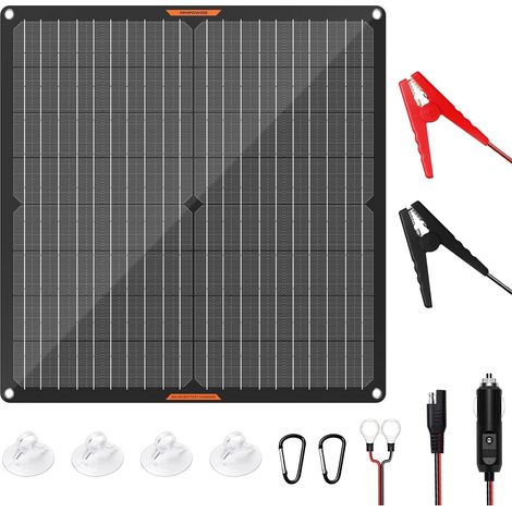 Panneau solaire 30 W 12 V Chargeur de batterie solaire de voiture Portable Chargeur de batterie solaire étanche (1/5)