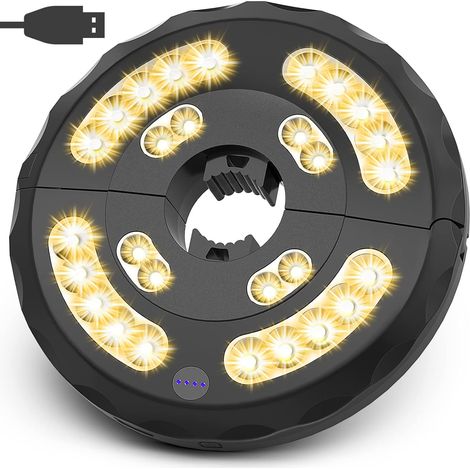 Lampe Parasol,Eletorot 28LED Lumineux de Parasol 3 Modes Éclairage Rechargeable Lumière de Parasols et Grand Parapluie pour Camping, Terrasse, Plage, Jardin et Piscine (Jaune) (1/5)