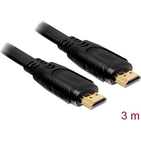 Câble de raccordement Delock HDMI Fiche mâle HDMI-A, Fiche mâle HDMI-A 3.00 m noir 82671 4K UHD Câble HDMI C670991 (1/4)