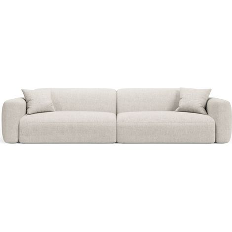 Canapé modulable 4 places en tissu structurel beige (1/4)