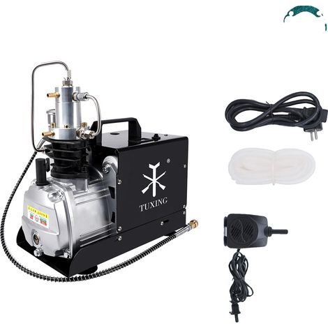 Compresor de aire TUXING PCP, presión de 4500 PSI, refrigerado por agua y con ventilador. (1/2)