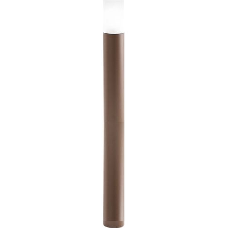 Lampo - Borne de jardin avec ampoule E27 IP54 H 90 cm, métal peint, verre satiné, borne d'extérieur - Perenz - Corten