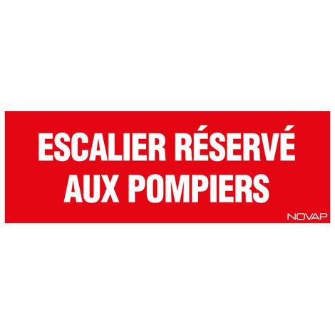 Panneau Escalier réservé aux pompiers - Rigide 330x120mm - 4140544