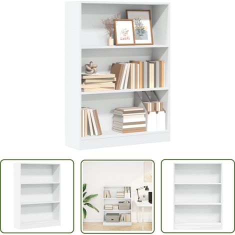 vidaXL Bibliothèque blanc 80x24x109 cm bois d'ingénierie (1/5)