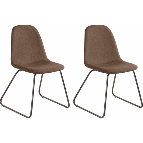 ColbyChaise de salle à manger en tissu marron 2 Pack (1/3)
