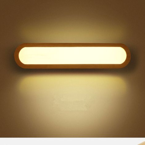Nordic LED wall light in solid wood, decorative indoor lighting for bedroom, hallway, staircase, creative square wooden cabinet, reading lamp (1/4)