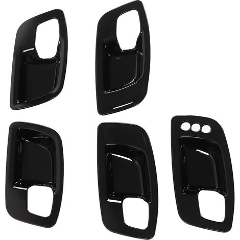 Garniture de poignée de porte intérieure, cache-poignée, élément de décoration intérieure de remplacement pour Dodge Charger 2011-2021, noir brillant (1/5)