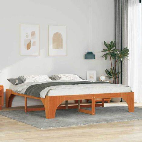 Bettrahmen Braun 180 x 200 cm Massives Kiefernholz