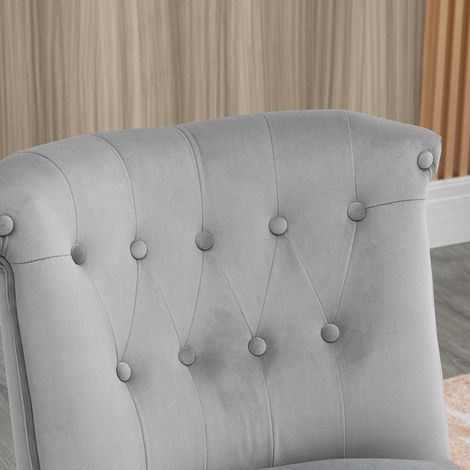 Chaise de salon et salle à manger design moderne, assise capitonnée velours gris, dimensions 60x66x79 cm