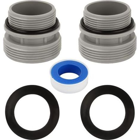 Adaptateur tuyau piscine 2 pièces – Raccord de pompe 40 mm à 1 1/2 pouces – Compatible Intex et Coleman – Installation facile sans outils