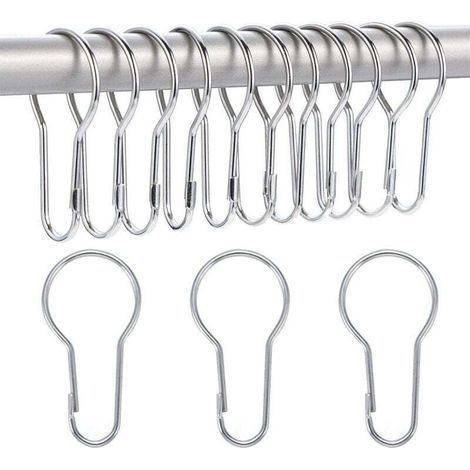 Lot de 40 anneaux de rideau de douche crochets de suspension pour le tri et l'organisation (1/5)