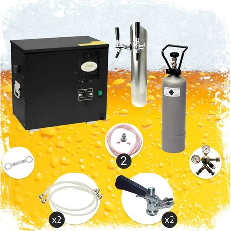 Ensemble complet Tireuse a biere - AS-40 machine a biere, sous le comptoir, pompe a biere 2 lignes, 40 litres/h, professionnelle, Green Line, KEG: Type S KEG 2: sans (1/5)