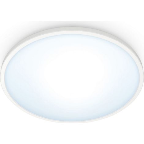WiZ – Lámpara inteligente Plafón de techo Superslim LED 16W, Luz Blanca de Cálida a Fría,Wi-Fi, con tecnología SpaceSense y compatible con Alexa y Google Home, 29cm diámetro - Color Blanco