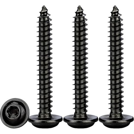 Blechschrauben Flachkopf M5x30mm,50 Stück Selbstschneidende Schrauben Mit Scheibe Edelstahl Rostfrei A2 V2A Schwarz Holzschrauben Torx Vollgewinde (1/5)