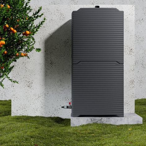 Mon Marché Déco – Lot de 2 récupérateurs d'eau 126L – Modulables pour connexion verticale/horizontale – Accessoires inclus : robinet et raccord – Économie d'eau