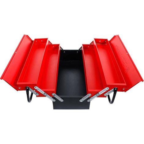 Caisse à Outils Métallique Vide - 28,7 x 6,4 x 36,7 cm - Robuste et Pratique - Pro - D-Work