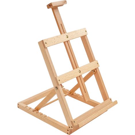 Caballete de artista, altura regulable, construcción robusta en madera de haya, estilo 2 (1/2)