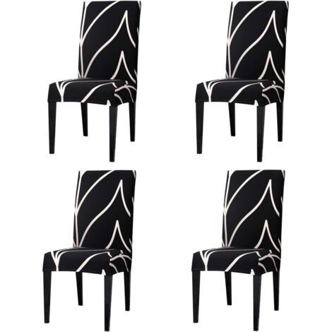 Housse de Chaise Extensible de Salle à Manger,Housse de Chaises Universel Couverture de Chaise pour Maison, Restaurant, Bar, Hôtel (4 Pièces, C1) (1/5)