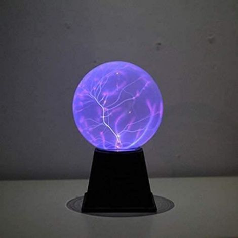 Lampe Boule de Plasma Lumière Magique Sensible au Toucher et Voix - AMOUNE - 5 pouces - Bleu (1/4)