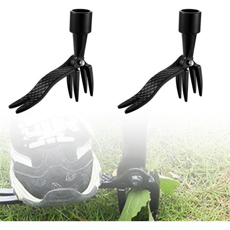 13 cm Desherbeur 2 Pièces, Désherbeur Manuel, Alliage D'aluminium, Conception Dents en Acier Trempé, Outils Jardin avec Manivelles et Pattes, Convient aux Jardins et Vergers (1/5)