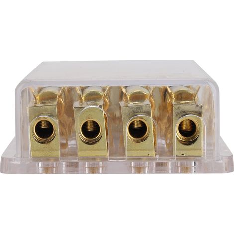 Bloc Porte-Fusible à Lame 12V 60A pour Autoradio Voiture 1 Entrée 4 Sorties, Plastique Alliage Zinc + 3 Tubes AGU (1/5)