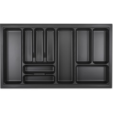 ORGA-BOX VIII Besteckeinsatz  Besteckkasten 811 x 480 mm Lavagrau mit Perlstruktur für 90er Schränke in Häcker Küchen (1/4)