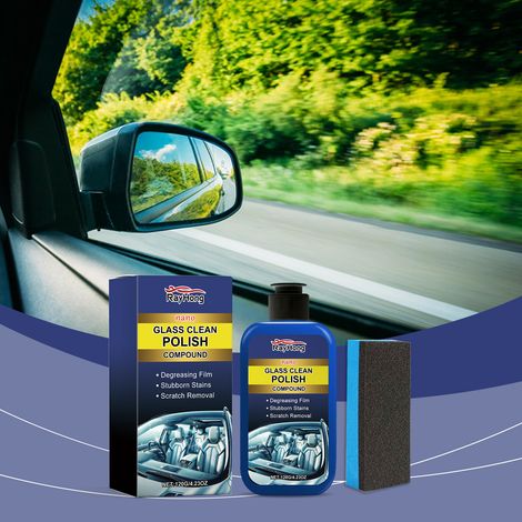 Ölfilmentferner für Autoscheiben, Reiniger für Windschutzscheibenbeschichtungen und Ölfilme – 120 g Ölfilmentferner für Autoscheiben + Schwamm1 -- DE (1/5)