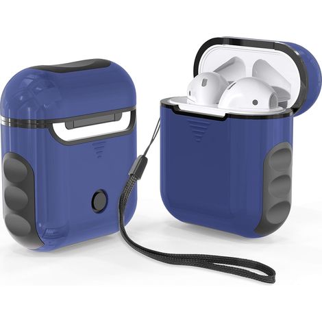 Étui rigide en silicone pour AirPods 1/2 bleu et noir (1/5)