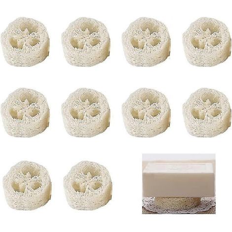 Porte-savon en luffa, tampon de savon antidérapant, porte-savon écologique, porte-savon 10 pièces, porte-savon 100 % luffa (1/5)