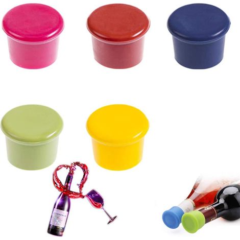 Bouchon En Silicone Pour Bouteille - 3 5 X 2 6 X 2 3 Cm - Étanche - Pour Vin Bière Champagne - Lot De 12 (1/5)